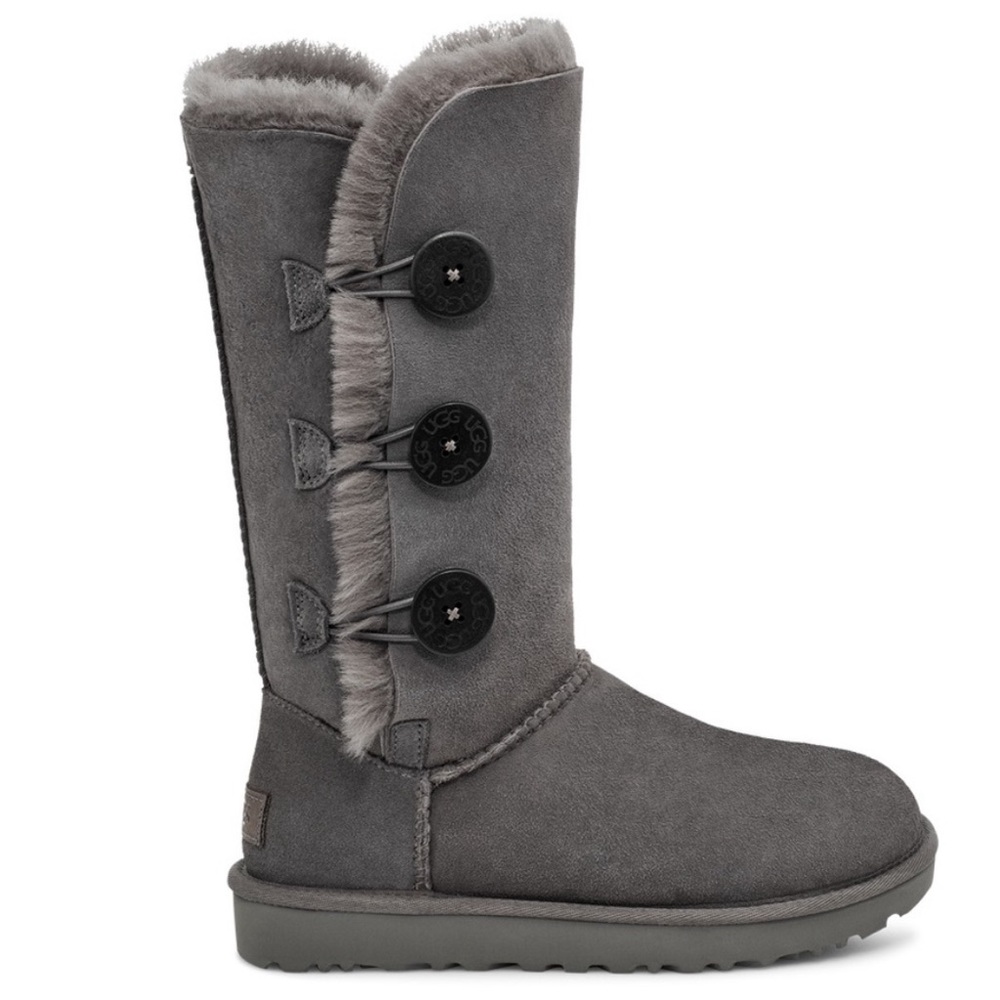 Grey Uggs with buttons. Never worn